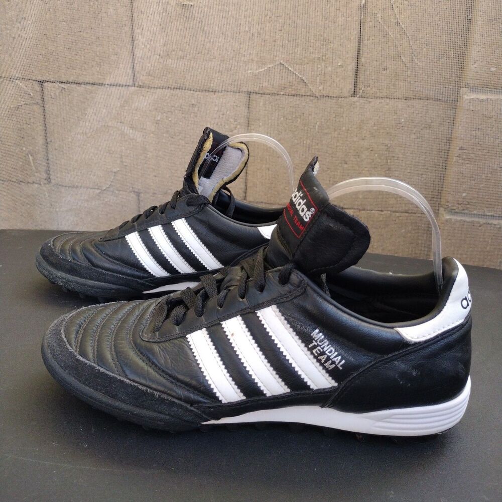Adidas Mundial Team Shoes Mens Size 7 Black Leather Turf Soccer Cleats Sneakers